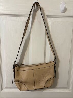 Coach Classic Beige Leather Shoulder Bag